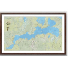 Plum Lake / Condado de Vilas / Sayner / Wisconsin / Mapa de estilo vintage / Profundidad del lago / Arte del mapa / Mapa de pesca / Cabaña / Mapa personalizado / Northwoods