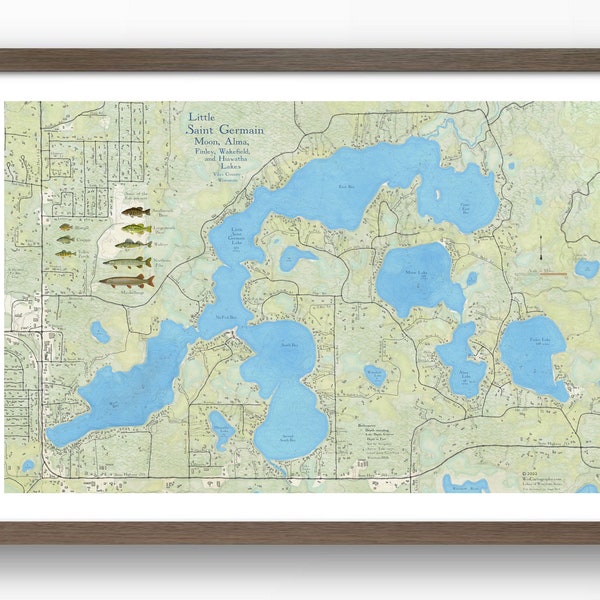 Little Saint Germain Lake Map Etsy
