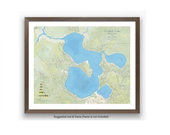 1923 Map of Crooked Lake Steuben County Indiana - Etsy