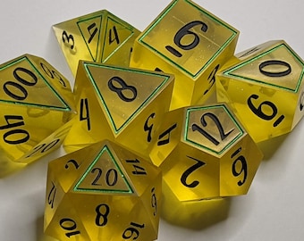 Bumblebee Shimmer Dice | Sharp Edged | Polyhedral