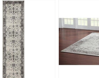 Oriental Gray 2ft x 7 ft Runner/Hallway/ Area Rug Style (Turkish, Vintage, Persian, Medallion, Oriental, Boho)