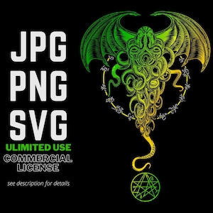 The Call Cthulhu SVG, PNG, JPG | Cthulhu Digital Download, Lovecraftian Direct Download, Sigil of the Gateway Graphic, Website Design DnD