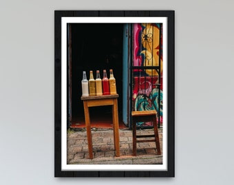 Colorful poster with street photography from Bogota (Colombia)