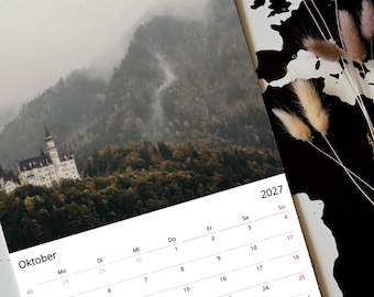 Calendrier mural nature d'Allemagne 2027 | Photographies des Alpes, de l'Allgäu, de paysages et de châteaux | Idée cadeau pour la famille et les amis