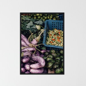 Affiche d'aubergine du Sri Lanka comme décoration de cuisine moderne | Photographie de rue envie de voyager vacances vert | Idée cadeau souvenir