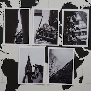 Postkarten Set Ulm Stadt Fotografie DIN A6 | Vintage Schwarz-Weiß Grußkarten Andenken Deutschland  Reise Trip | Geschenk Freunde Wanddeko