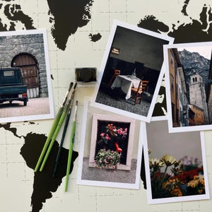 Raccolta di 5 cartoline del Lago di Garda con fotografie di strada | Biglietti d'auguri colorati e minimalisti dall'Alto Adige, Italia | Idee regalo souvenir