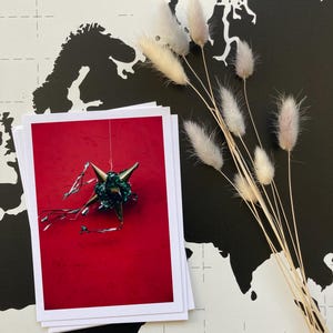 Rode Mexico ansichtkaart met kleurrijke piñata foto 7x5" | Latijns-Amerika vakantie souvenir groeten | Wereldreis souvenir cadeau vrienden decoratie