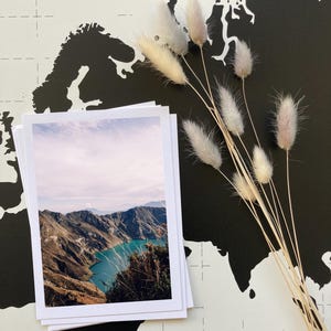 Cartolina del vulcano Ecuador Quilotoa 7x5" | Fotografia ricordo di vacanze esotiche Sud America | Biglietto d'auguri souvenir per viaggi intorno al mondo Regalo per amici