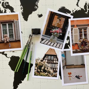 Colección de 5 postales de fotografía callejera de Estrasburgo | Tarjetas de felicitación minimalistas coloridas de Alsacia, Francia | Ideas de regalos y souvenirs