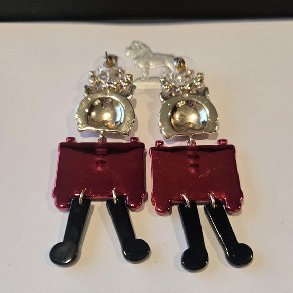 Festive Beaded Nutcracker Statement Earrings - Ho… - image 4