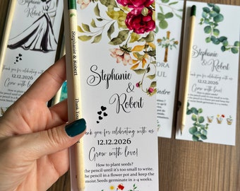 Personalized Plantable Seed Pencil, Eco-Friendly Wedding Favors