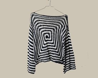 Crochet Boxy Spiral Sweater PDF PATTERN