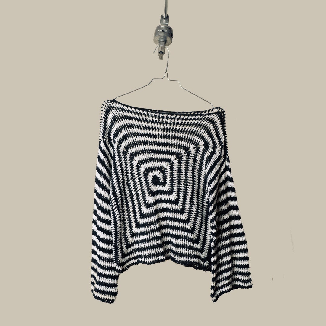 Crochet Boxy Spiral Sweater PDF PATTERN - Etsy