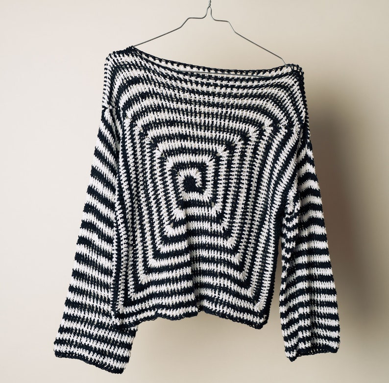 Crochet Boxy Spiral Sweater PDF PATTERN Etsy