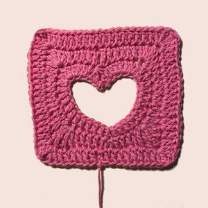 Crochet Heart Cut Out Granny Square PDF PATTERN