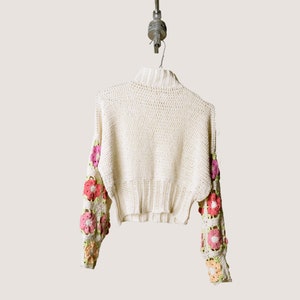 Crochet Crop Flower Sweater PDF PATTERN