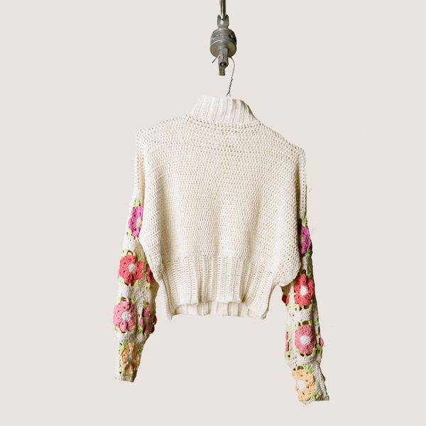 Crochet Flower Sweater Etsy