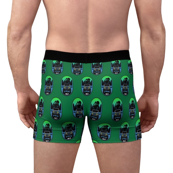 St Patrick's Day Boxer Briefs. Green and Blue Wrangler. YJ. Men's Underwear.  St Patty's Day. off Road. Mountains. 