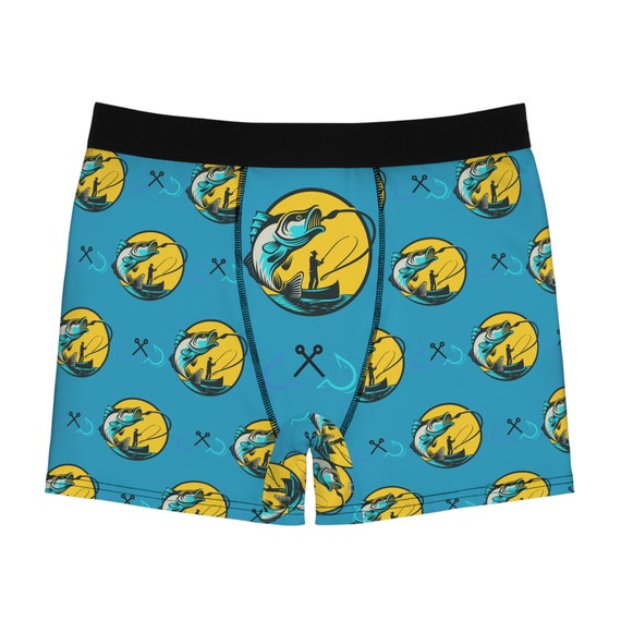 Buy Men's Fishing Boxer Briefs. Turquoise, Blue, Yellow. Fisherman. Fish.  Outdoors. Gift. Christmas Underwear. Online in India 