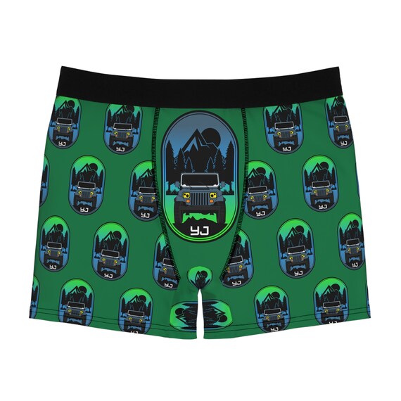 St Patrick's Day Boxer Briefs. Green and Blue Wrangler. YJ. Men's Underwear.  St Patty's Day. off Road. Mountains. 