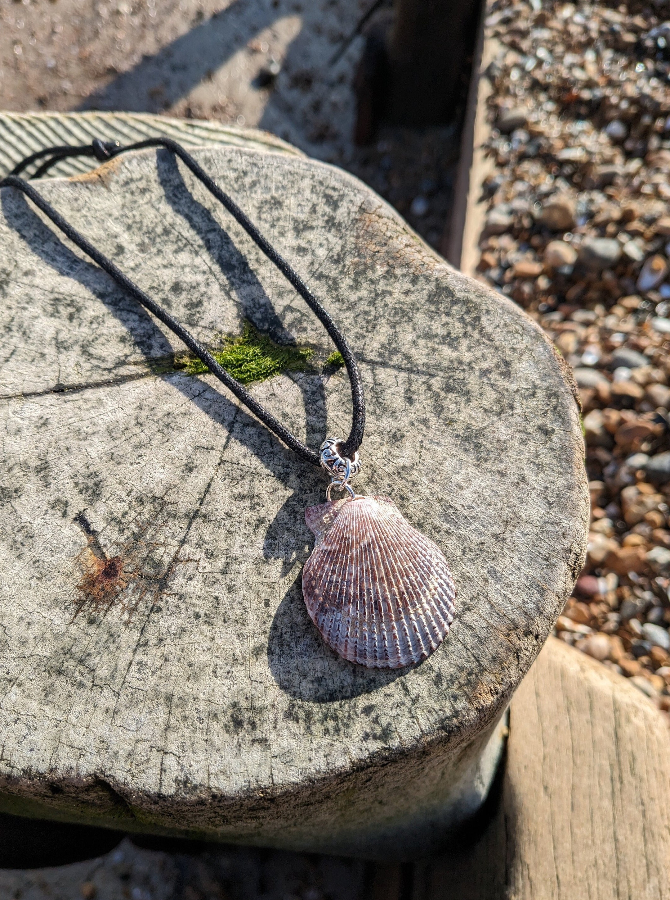 Scallop Seashell Pendant Necklace