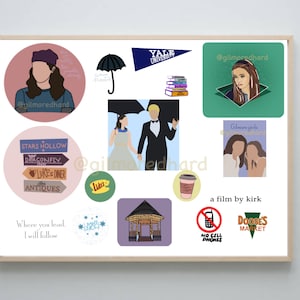 Gilmore Girl Printable Poster - Digital Download - Sticker Pack