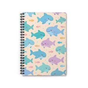 Cute Shark Spiral Notebook - Perfect for Kids, Journal, School Supplies, Gifts, Ocean Lovers