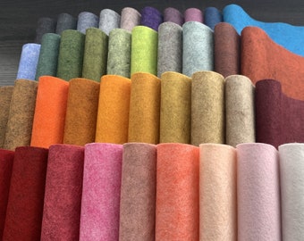 40 Pc Marbled and Heathered Merino Wool Blend Felt Collection // Premium Felt // Multiple sizes available // Crafting // Vibrant and Durable