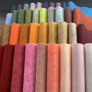 40 Pc Marbled and Heathered - Merino Wool Blend Felt Collection // Premium Felt // Multiple size options // Craft // Vibrant// FREE SHIPPING