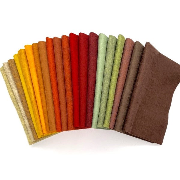 20 Pc "Fall Forest" Merino Wool Blend Felt Collection // Fall Felt // Multiple sizes available // Autumn Felt // Fall Crafts // Fall Felt