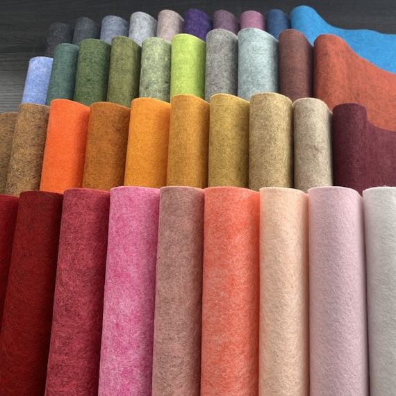 40 Sheets-Marbled and Heathered Felt- FREE SHIPPING- Premium Merino Wool Blend Felt Collection, Great for all of your crafting needs
