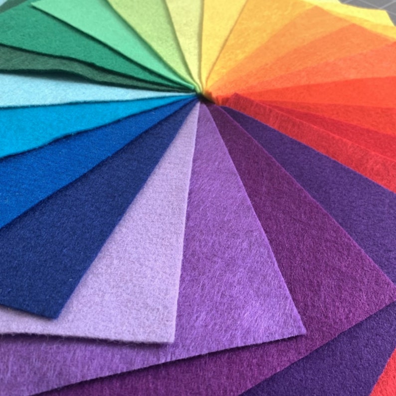22 Pc RAINBOW Merino Wool Blend Felt Collection // Rainbow Felt ...