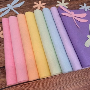 8Pc Wool Felt > Unicorn Rainbow Collection >Felt Sheets > Felt Crafts >Pastel Spring > Wool Blend Felt >Easter >Flower >Craft
