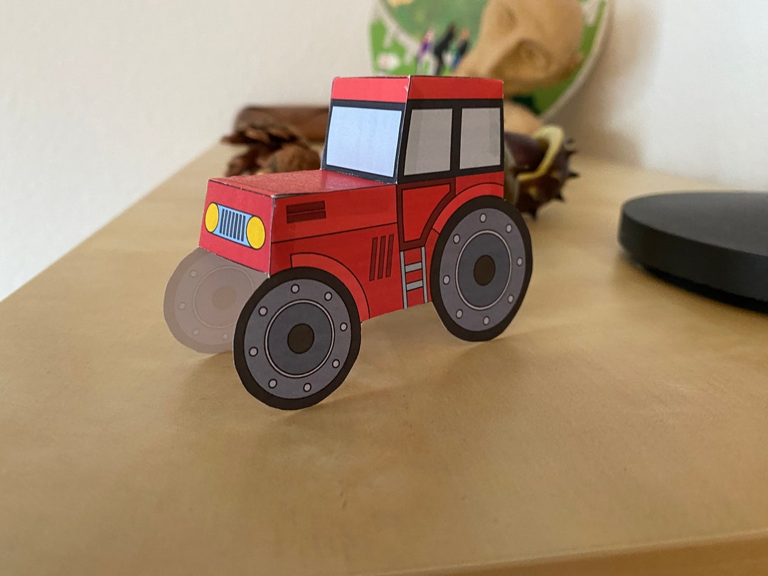 Bastelbogen traktor Zum Ausdrucken paper Toy - Etsy