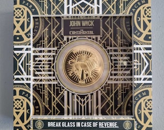John Wick 3D Frame And Machined Coin Prop 'Break In Case Of Revenge'