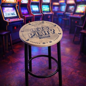 Pacman Arcade / 1UP Stool - Bespoke Unique Print