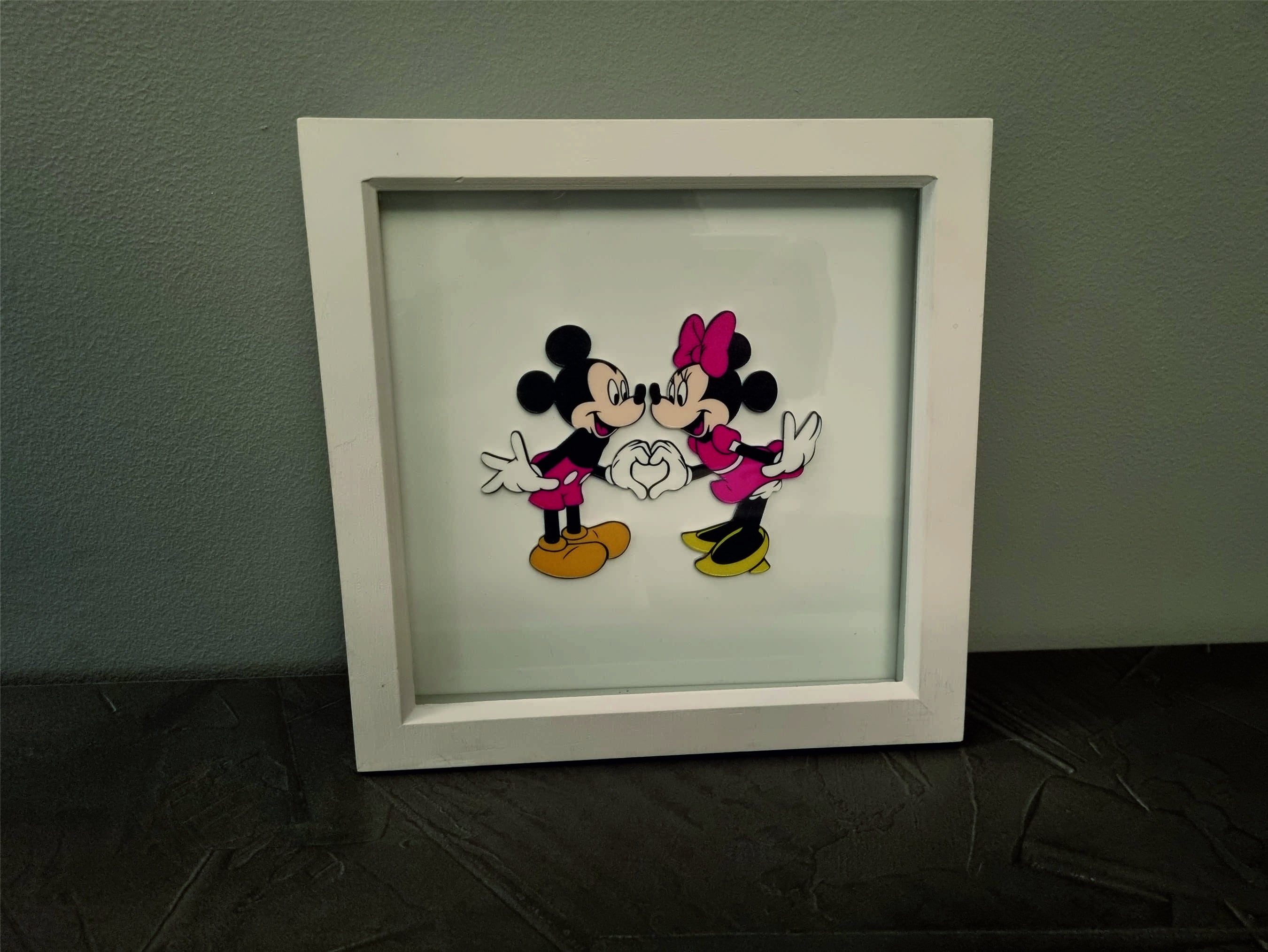 Mickey Mouse Minnie Mouse Disney Love 3D Unique Artwork - Etsy