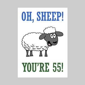 Imprimable Oh Sheep, vous avez 55 ans, téléchargement instantané de dernière minute