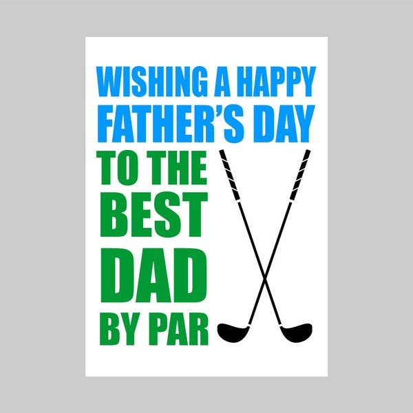 Printable Father's Day Golf Pun Card Instant Download