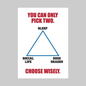 Printable College Note Choose Wisely Funny Instant Download