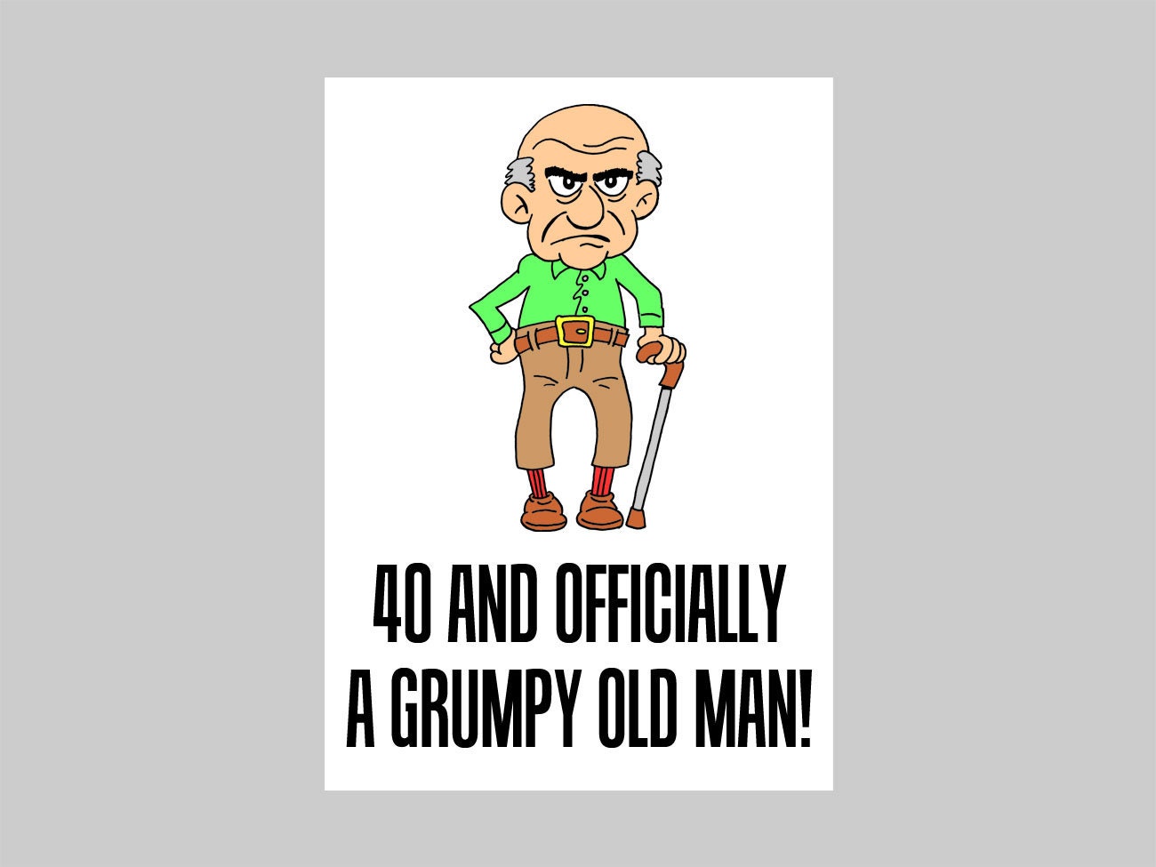 grumpy old man cartoon character