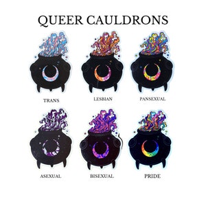 LGBTQ+ Witchcraft Sticker- Queer Cauldron - witchy Pride- Vinyl pride Decal-Pride, Bisexual, Asexual, Pansexual, Lesbian,Trans Pride Options