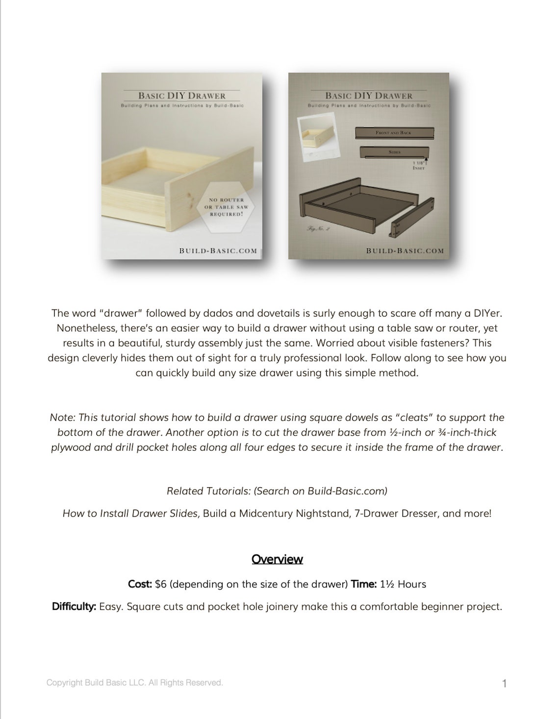 Easy DIY Drawer Building Plans Tutorial DIGITAL DOWNLOAD Etsy