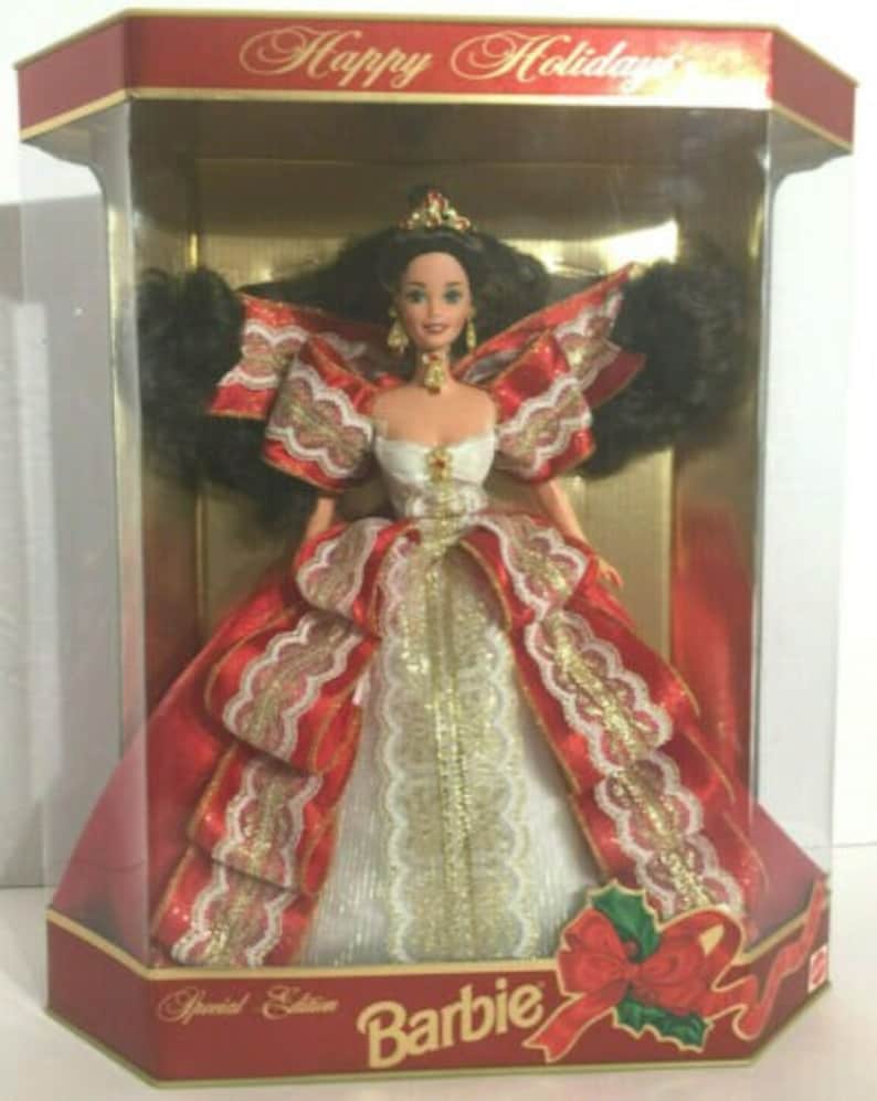 1997 Rare Happy Holidays Barbie Special Edition Gold Backing Error - Etsy