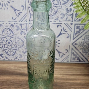 Antique Clear Aqua Tint Glass Pictorial Codd Bottle Barass and Walker, Globe Rim Antique Home Decor Collectors  Bottle