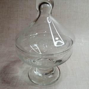 Hand Blown Glass Lidded Candy Dish
