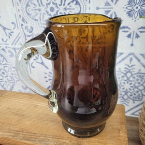 Antique Amber Glass Pitcher Hand Blown