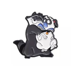 Pocahontas Pug Dog Percy Meeko Metal Enamel Lapel Pin Badge Cartoon Raccoon