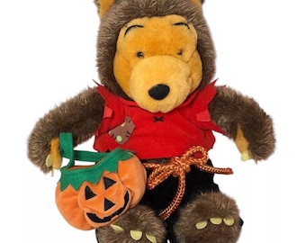 Disney Store Werewolf Winnie The Pooh Plush Soft Toy Halloween Spooky 12”